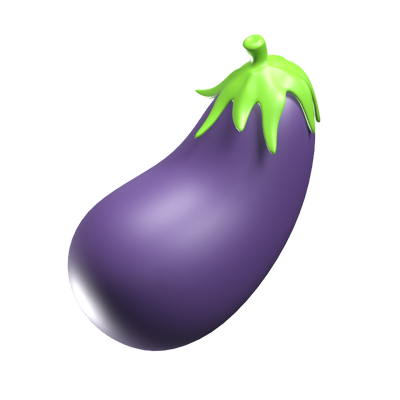 Eggplant 3D Icon 3D Graphic