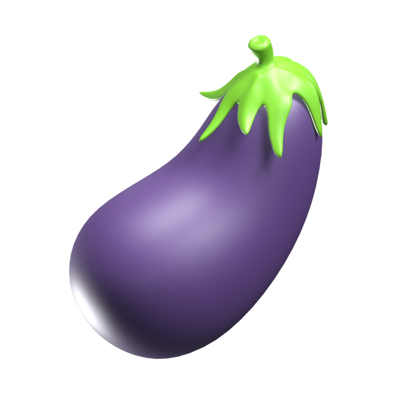 Aubergine 3D-Symbol 3D Graphic