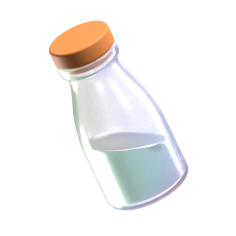 Milk 3D Icon 3D Graphic