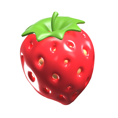 Strawberry 3D Icon 3D Graphic