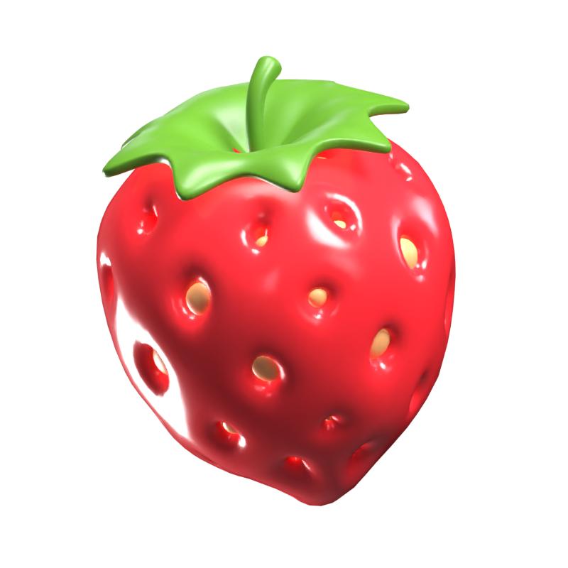 Strawberry 3D Icon 3D Graphic