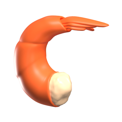 Shrimp 3D Icon 3D Graphic