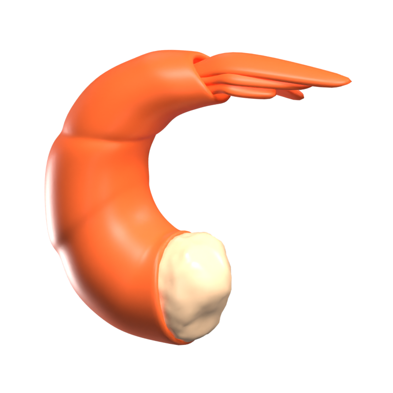 Shrimp 3D Icon 3D Graphic