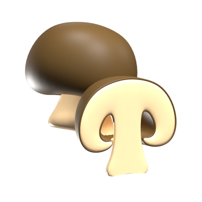 Mushroom 3D Icon 3D Graphic