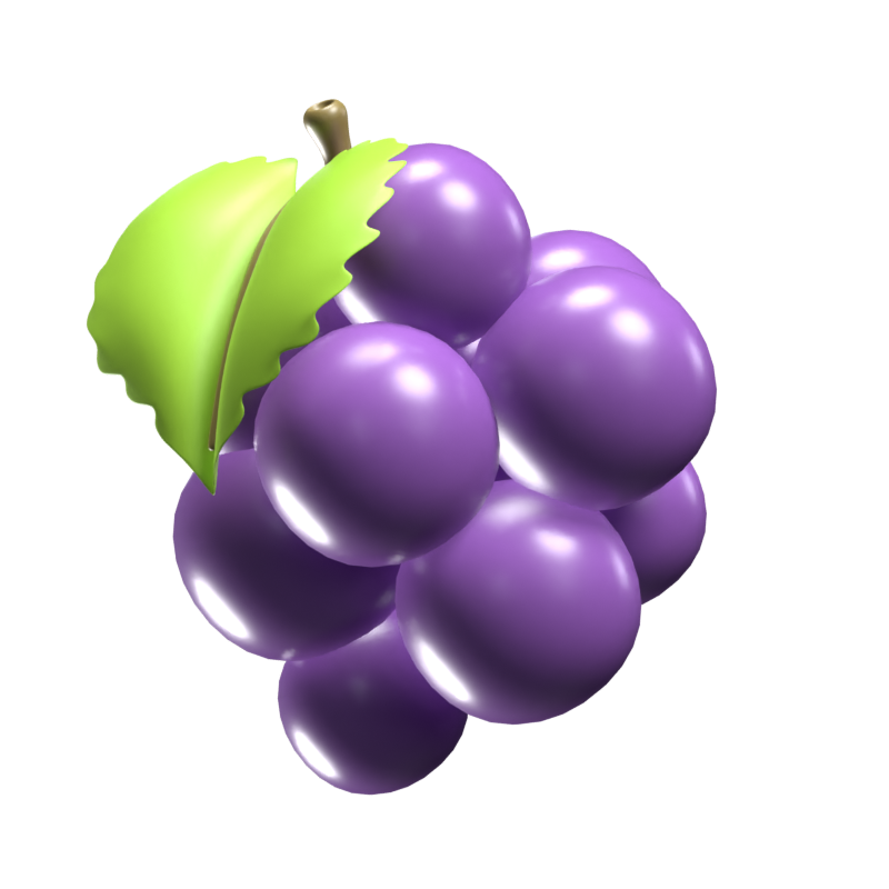 Grapes 3D Icon 3D Graphic