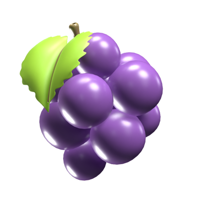 uvas icono 3d 3D Graphic