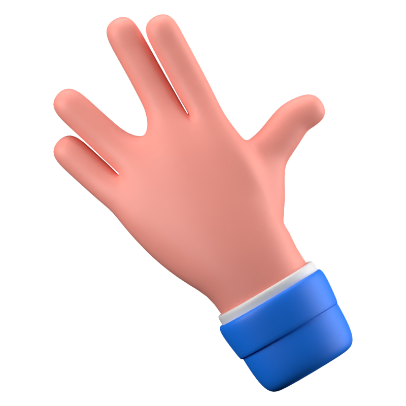 Vulcan Salute Sign 3D Icono 3D Graphic