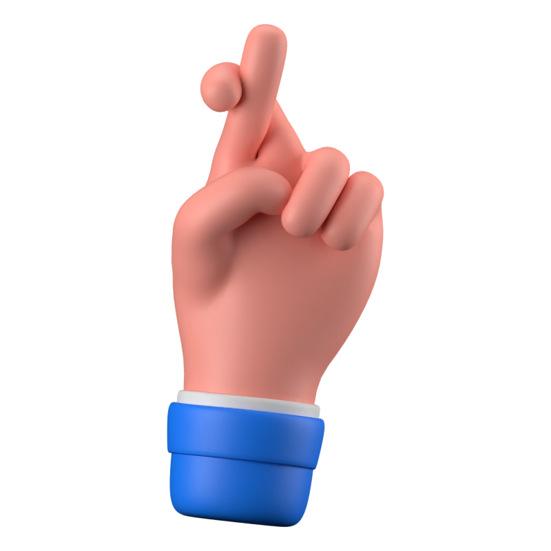 Gekreuzte Finger Zeichen 3D Icon 3D Graphic