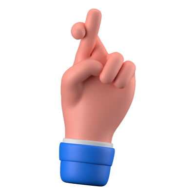 Crossed Finger Sign 3D Icon 3D Graphic