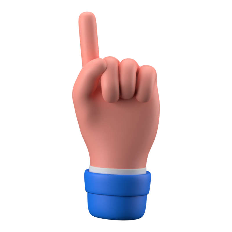 Zeigender Finger 3D-Symbol 3D Graphic