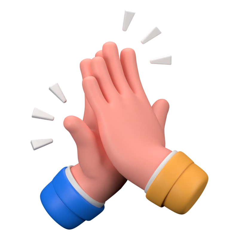 High Five 3D Icon 3D Graphic