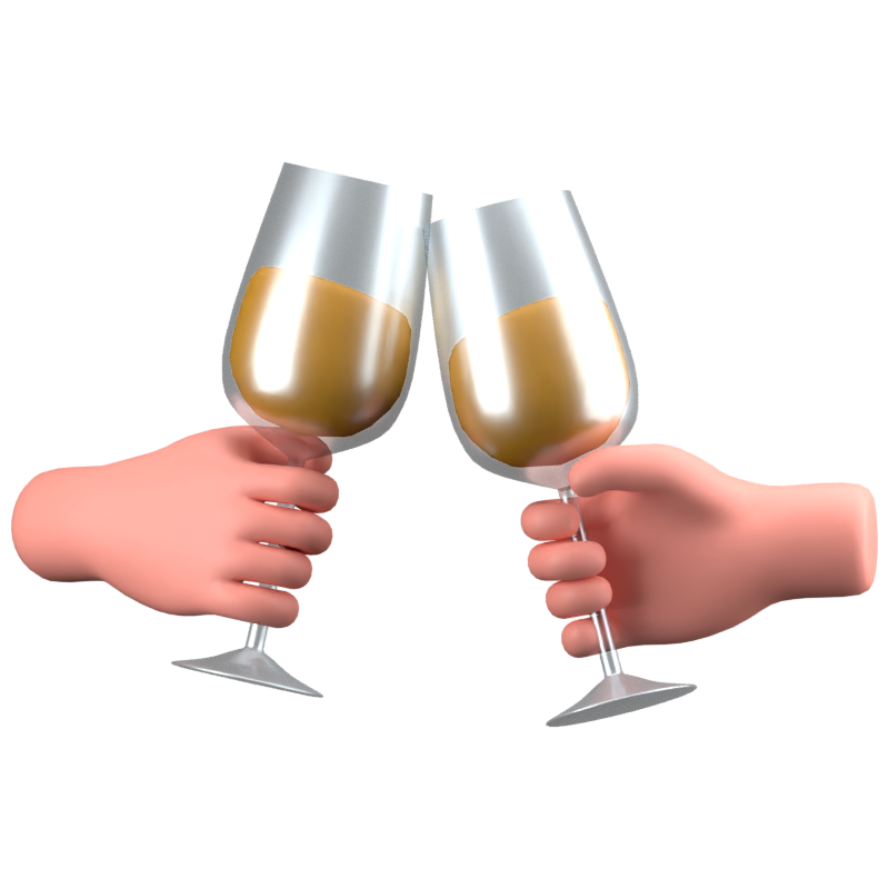 Ícone 3D "Cheers Champagne 3D Graphic