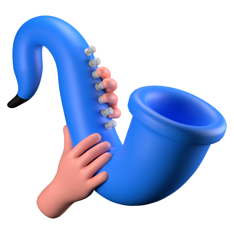 Saxofón Icono 3D 3D Graphic