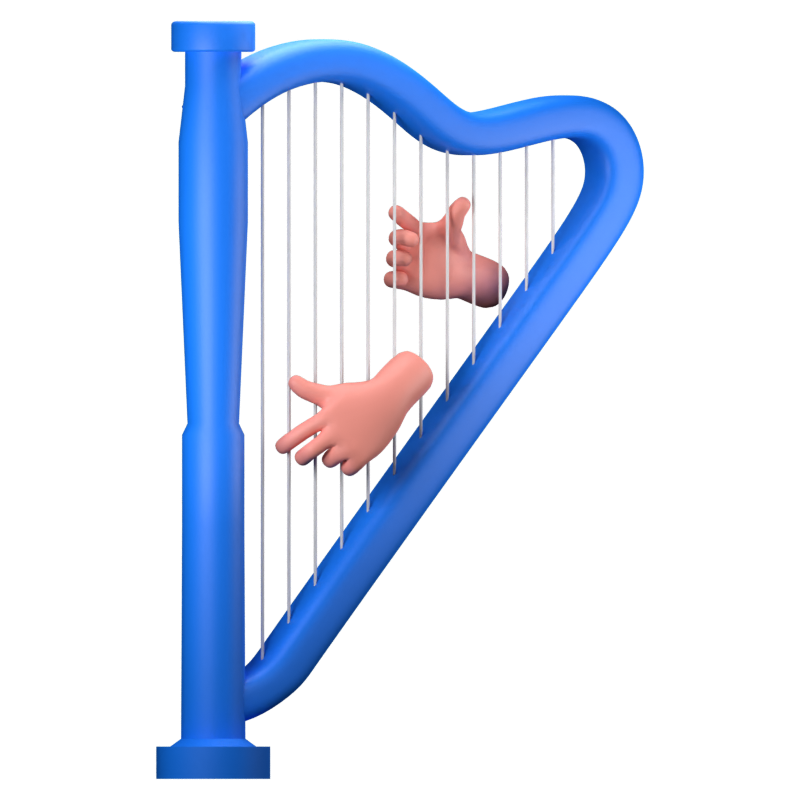 Harp 3D Icon 3D Graphic