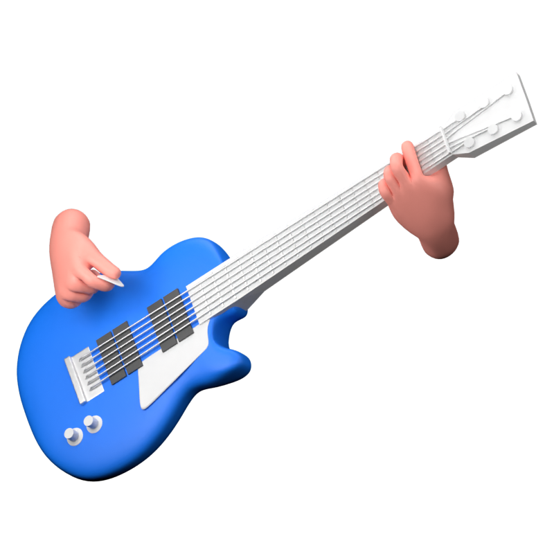 Ícone 3D de guitarra 3D Graphic