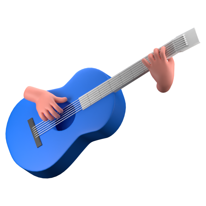 Acoustic Guitar 3D Icon 3D Graphic