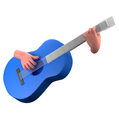 Acoustic Guitar 3D Icon 3D Graphic