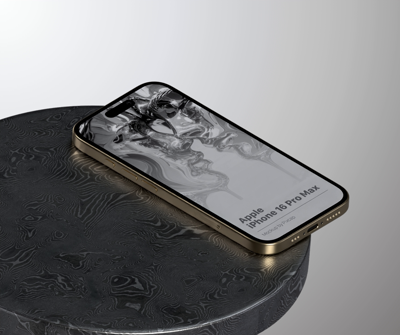 Desert Metallic Gold Iphone 16 Pro 3D Animated Mockup 3D Template