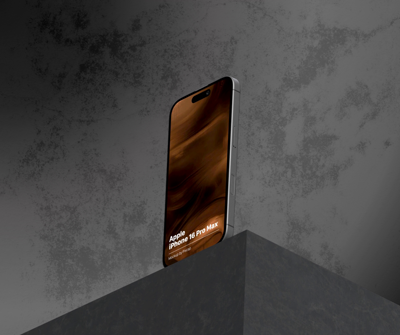 Desert Metallic Gold Iphone 16 Pro 3D Animated Mockup 3D Template