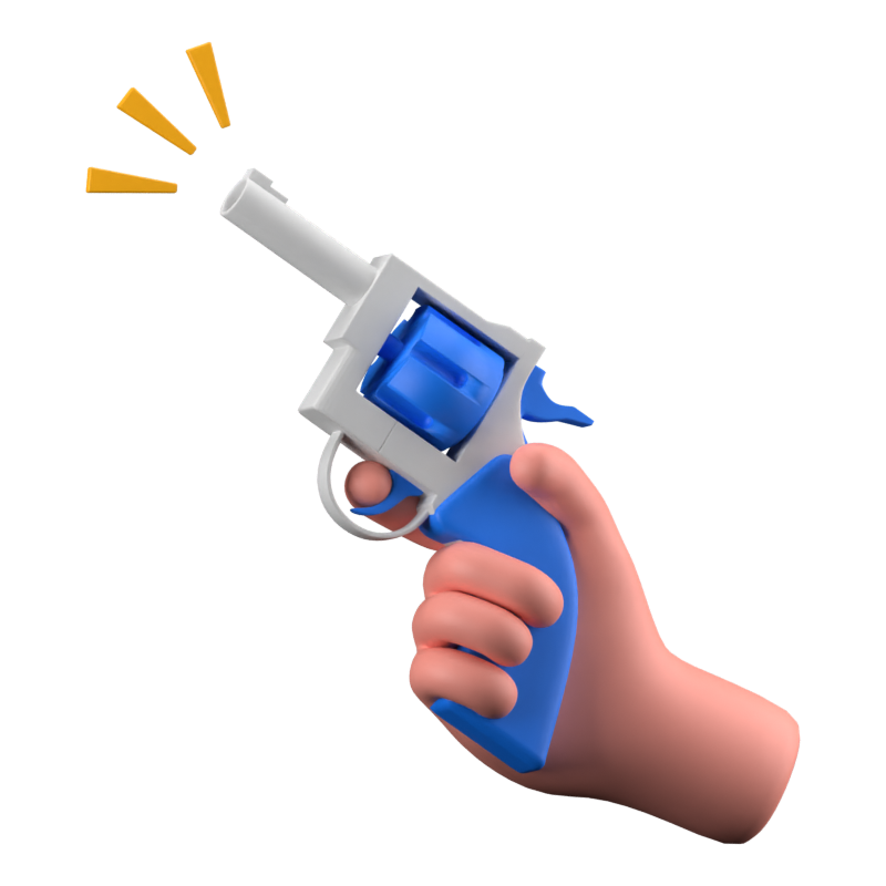 Starting Pistol 3D Icon 3D Graphic