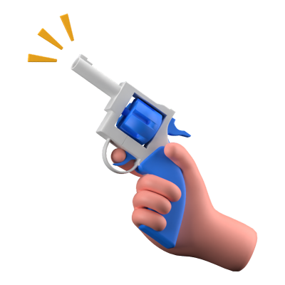 Starting Pistol 3D Icon 3D Graphic