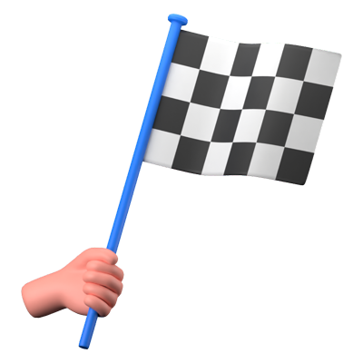 Rennsport-Flagge 3D-Symbol 3D Graphic