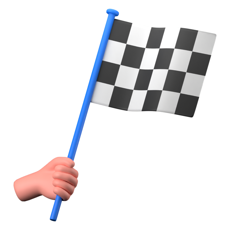 Racing Flag 3D Icon 3D Graphic