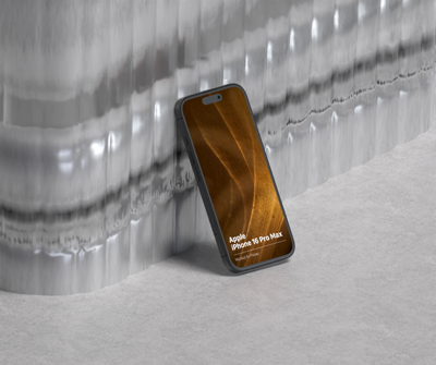 wüste metallic gold iphone 16 pro 3d animierte mockup 3D Template