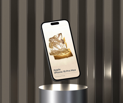 Desert Metallic Gold Iphone 16 Pro 3D Animated Mockup 3D Template