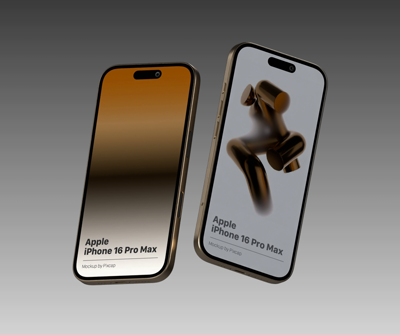 Desert Metallic Gold Iphone 16 Pro 3D Animated Mockup 3D Template