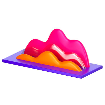 Area Chart 3D Icon 3D Graphic