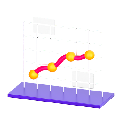 Liniendiagramm 3D-Symbol 3D Graphic