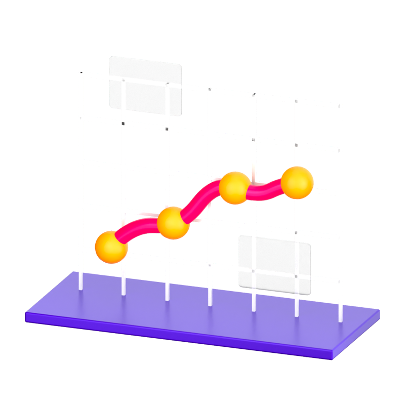 Liniendiagramm 3D-Symbol 3D Graphic