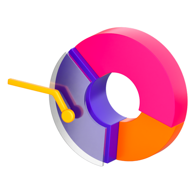 Donut-Diagramm 3D-Symbol 3D Graphic