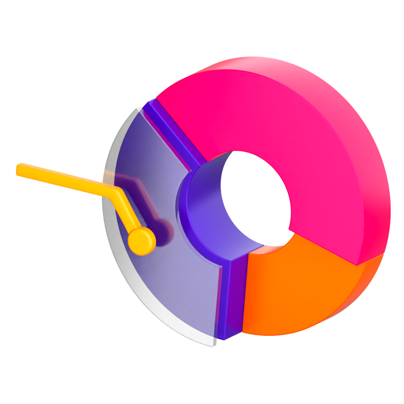 Donut Chart 3D Icon