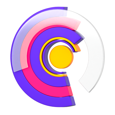 Circular Bar Graph 3D Icon 3D Graphic