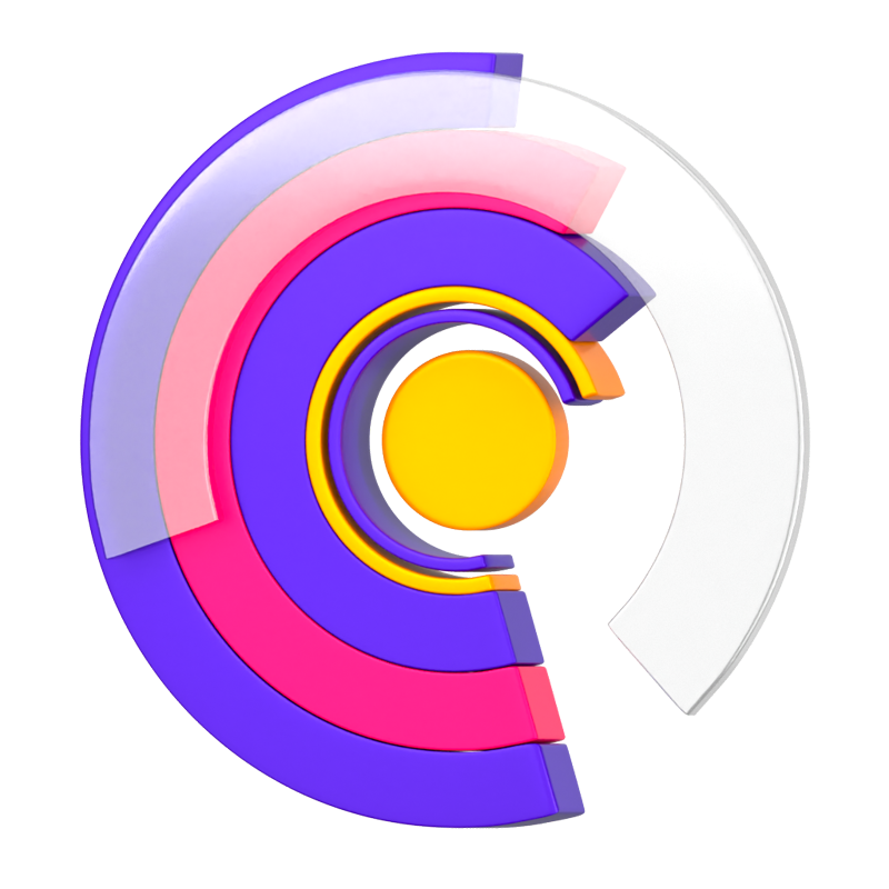 Circular Bar Graph 3D Icon 3D Graphic