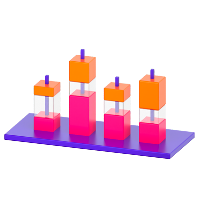 스택형 차트 3D 아이콘 3D Graphic