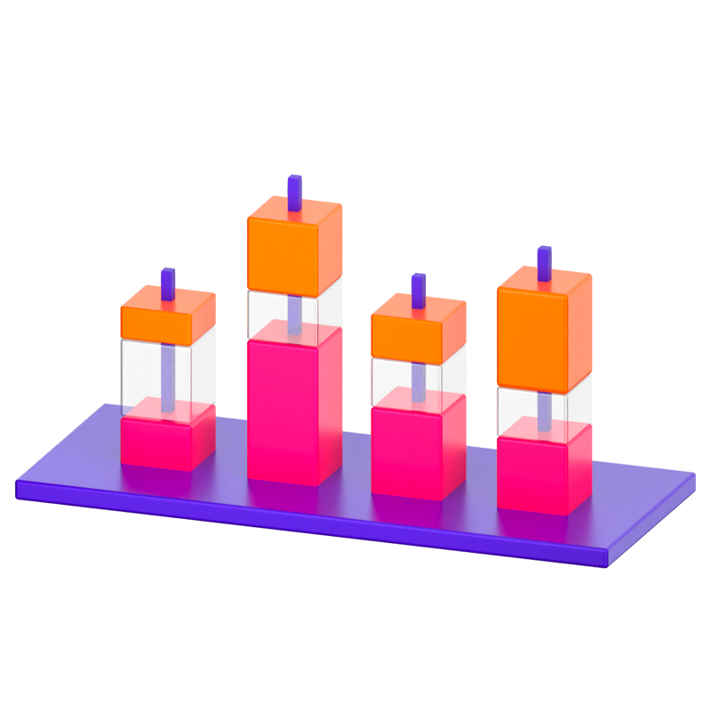 Gestapeltes Diagramm 3D-Symbol