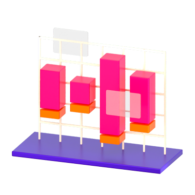 Waterfall Chart 3D Icon 3D Graphic