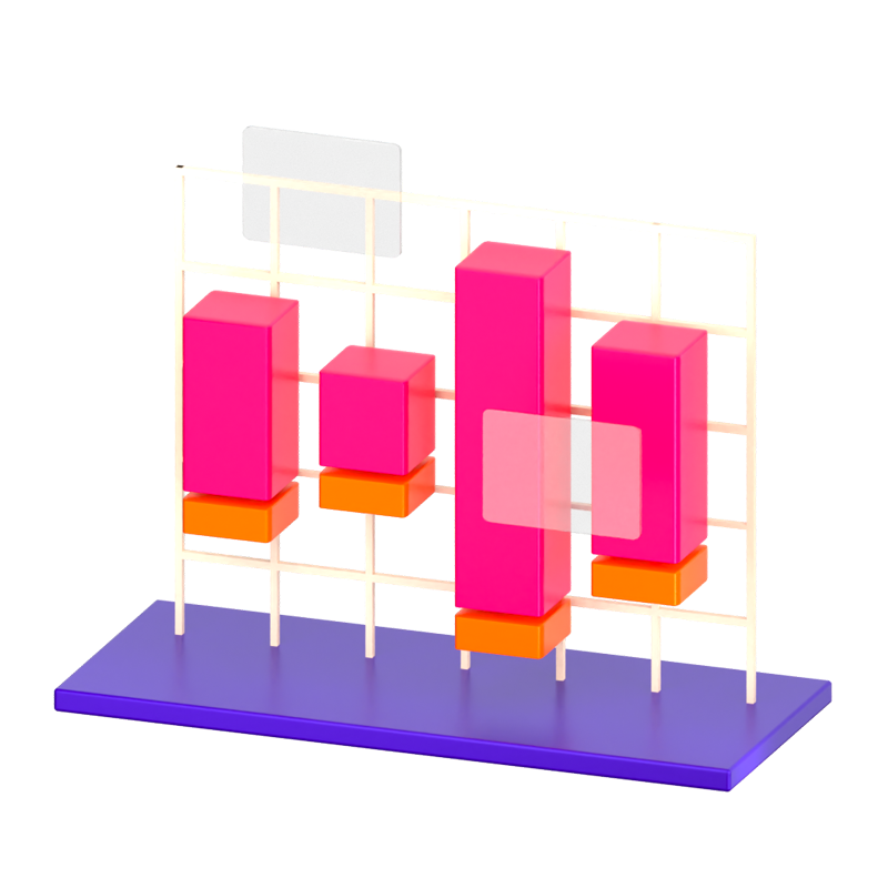 Wasserfalldiagramm 3D-Symbol 3D Graphic