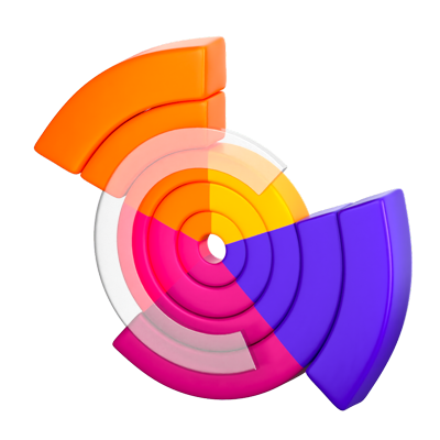 Sunburst Chart 3D-Symbol 3D Graphic