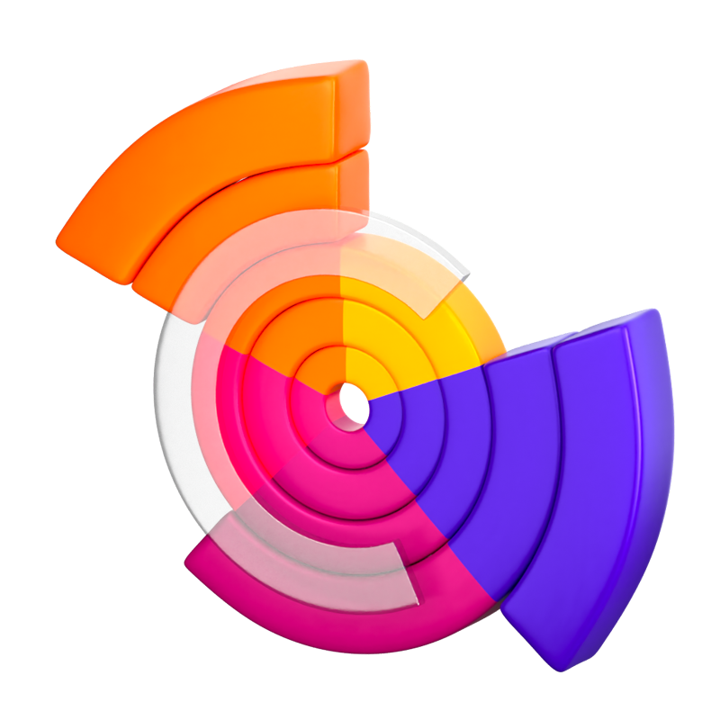 Sunburst Chart 3D Icon 3D Graphic