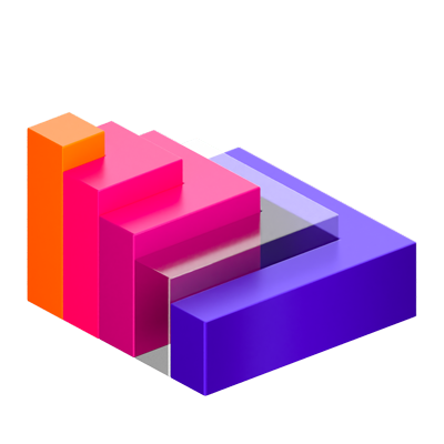 diagrama de escalera icono 3d 3D Graphic