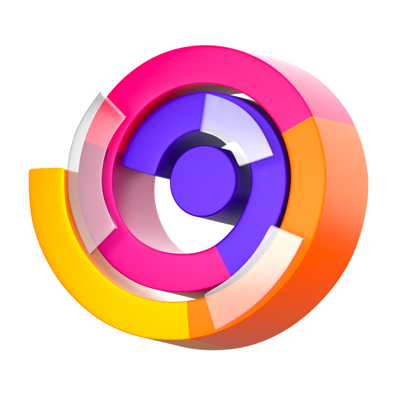 Spirale Histogramm 3D-Symbol 3D Graphic