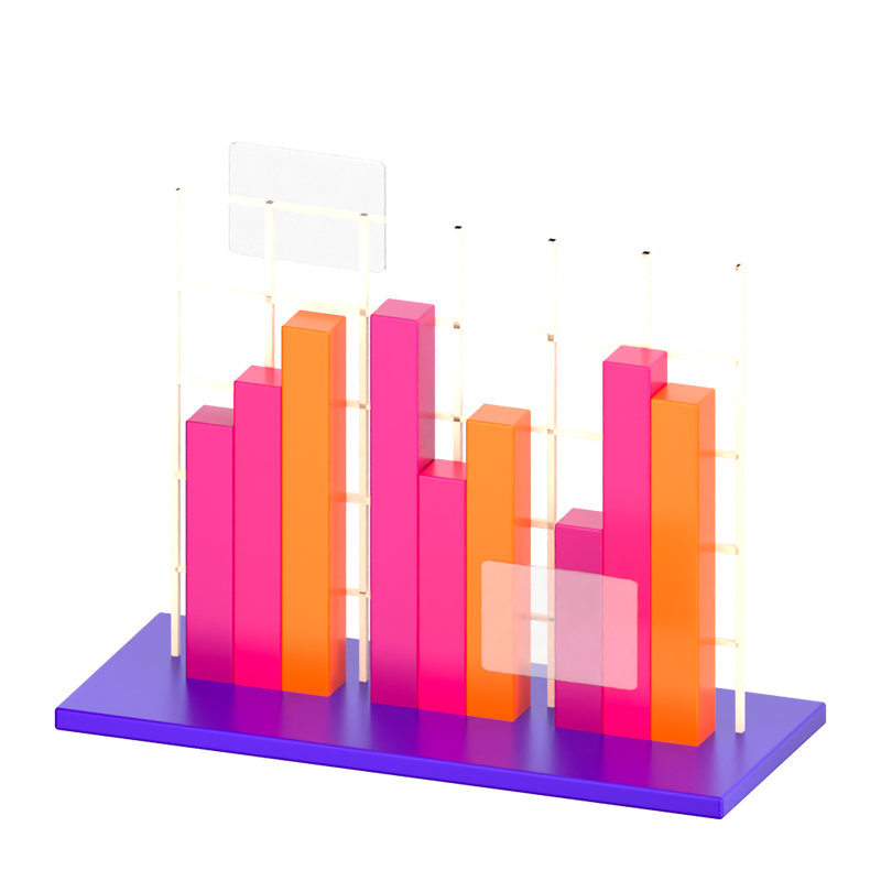 Ícone 3D de gráfico de barras de grupo