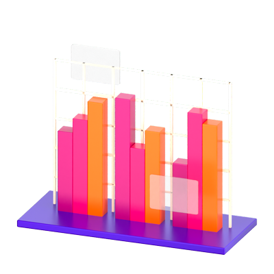 Ícone 3D de gráfico de barras de grupo 3D Graphic