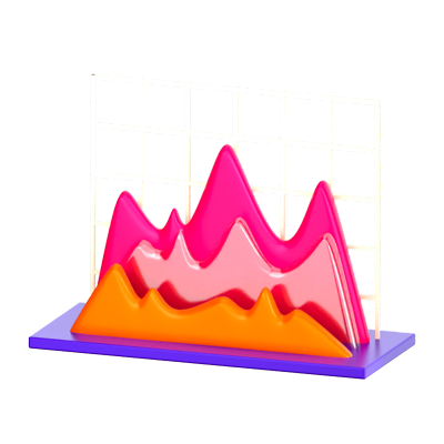 Gráfico de montaña Icono 3D 3D Graphic