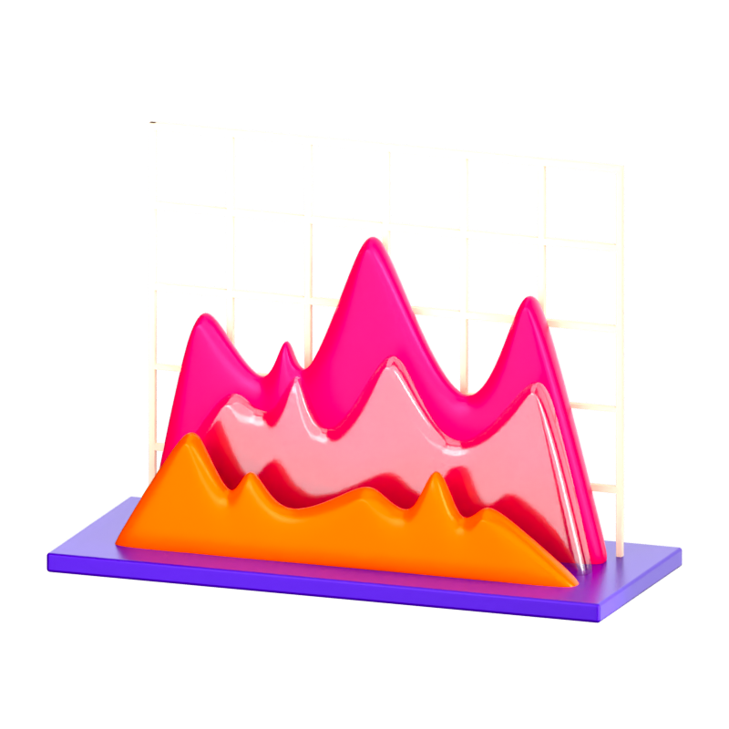 Berggrafik 3D-Symbol