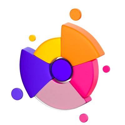 Fächerdiagramm 3D-Symbol 3D Graphic